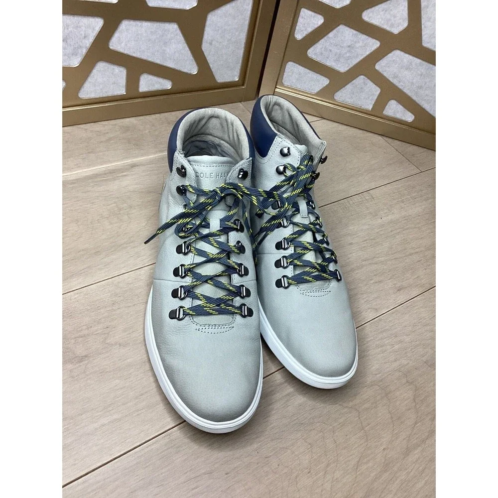 Cole Haan Grand Plus Essex Hiker hi top sneaker Boot Gray Men 13 M US leather